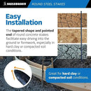 Sandbaggy Round Steel Concrete Form Stakes with Nail Holes - Rust Resistant Coating - Removable, Reusable (100, 3/4 in X 36 in) by CozyNest Decor