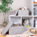 WUIKE Storage Bins with Lids, Collapsible Stackable Storage Bins with Handles, Clothing Storage Containers for Closet, Fabric Shelf Baskets, Large, Light Gray/Slub Gray, 3-Pack by CozyNest Decor