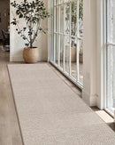 Color&Geometry Door Mat 3'x10' Runner Rug with Rubber Backing, Non Slip Washable Hallway Rug, Carpet Runners for Hallway Living Room Bedroom, Beige (Rolled-up NO Creases) by CozyNest Decor