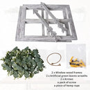 Rustic Wood Window Frame with Green Wreath and Arrows Wall Decor，Farmhouse Window Frame Hanging Decor, Wooden Fake Decoration,Window Pane Wall Decor,Set of 2 (White) by CozyNest Decor