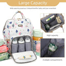 Diaper Bag Backpack, Diaper Bags for Baby Girls Boys, Baby Bags for Moms Dads, Nappy Changing Bag with Insulated Pockets,Multi-functional Waterproof Backpack with Stroller straps-Berry White by TinyTreasures Baby Boutique