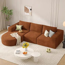 Modular Sectional Sofa with L-Shape Chaise,Cloud Sectional Modern Sleeper Couch with Deep Seat,Sponge Compression Sofas No Assembly Required (Brown-Corduroy Fabric) 1PCS by CozyNest Decor