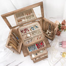 Jewelry Box for Women, Rustic Wooden Jewelry Boxes & Organizers with Mirror, 4 Layer Jewelry Organizer Box Display for Rings Earrings Necklaces Bracelets (Rustic Brown) by TinyTreasures Baby Boutique