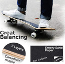 WhiteFang Skateboards for Beginners, Complete Skateboard 31 x 7.88, 7 Layer Canadian Maple Double Kick Concave Standard and Tricks Skateboards for Kids and Beginners by TinyTreasures Baby Boutique