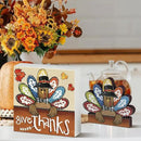 Smile Thanksgiving Wooden Decor Indoor, Turkey Decor Give Thanks Box Sign, Thanksgiving Table Tiered Tray Kitchen Decorations by CozyNest Decor