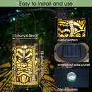 2 Pack Tiki Solar Lanterns Tiki Bar Light Decor Outdoor Waterproof Gifts for Women Men Hanging Lantern Metal Hollowed Out Decor for Summer Garden Patio Lawn Porch Festival Party by GreenHaven Gardens
