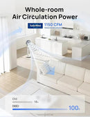 Dreo Fan for Bedroom, 120° Oscillating Standing Fan, Quiet Pedestal Fan with DC Motor, 9 Speeds, 4 modes, 20dB, 120° Manual Vertical, 37-42" Adjustable Height, 9H Timer, White by CozyNest Decor