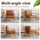 Mid Century Modern Accent Chair Set of 2, Leather Accent Chair, Relaxing Armchair with Solid Wood Frame & Soft Cushion, Reading Leisure Chairs for Living Room by CozyNest Decor