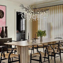 Modern Black Rectangle Crystal Tree Branch Chandelier, 55" 16-Light K9 Crystal Chandeliers for Dining Room, Rectangular Dining Room Chandelier Over Table,for High Ceiling,Kitchen by CozyNest Decor