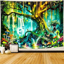Delur Magical Forest Tapestry Fantasy Tree of Life Enchanted Fairy Tale Forest Tapestry Mystical Psychedelic Nature Landscape Wall Hanging Headboard for Bedroom Living Room Home Decor (70.8" x 92.5") by CozyNest Decor