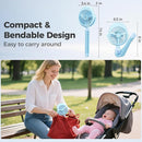 2025 Upgarded 4000mAh Misting Baby Stroller Fan, Rechargeable Battery Operated,Max 15Hrs Cooling,50ml Portable Water Sprayer Misting Fan with Flexible Tripod Clip on Car Seat Crib Treadmill Bunk Bed by TinyTreasures Baby Boutique