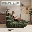 Bean Bag Chair, Oversized Bean Bag Chair for living Room, Fireside Chair for adults with Memory Foam Filled, Big Accent Sofa Lounge Floor Sofa for Gaming, Reading, Relax, No Assembly Required. (Green) by CozyNest Decor