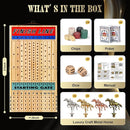 21 Inches Horse Racing Game, Horse Race Board Games with 11 Luxury Metal Horses,Thickened Wood Chessboard,Chips,Cards and Dice,Classic Wooden Table Top Board Games for Adults and Family by TinyTreasures Baby Boutique