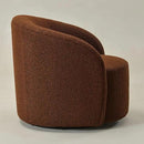 KINWELL Sherpa Swivel Barrel Chair & Round Ball Pillow Set - 34" Wide Modern Boucle Accent Chair with 9” Matching Nordic Decorative Throw Pillow for Living Room and Bedroom(Brown) by CozyNest Decor