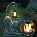 Resin Monkey Statue with Solar Light - Whimsical Garden Decor, Good Luck Gifts for Women,Outdoor Statues Yard Decor for Patio,Porch,Home - Unique Housewarming Gifts by GreenHaven Gardens