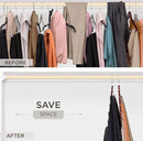 MORALVE Pants Hangers Space Saving - European Beechwood Scarf and Jean Hangers - Closet Organizer and Space Saver Pant Rack, Leggings Hanger, and Scarf Holder with 360° Swivel Hook (1 Pack) by CozyNest Decor