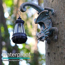 Solar Dragon Tree Hugger Statue Wall Decor - Gothic Garden Statue with Solar Lantern, Outdoor&Yard Decor, Fantasy Dragon Figurine for Trees, Walls, or Fences - Unique for Men & Women by CozyNest Decor