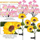 4 Pack Flower Solar Lights Outdoor Waterproof IP 65, Solar Sunflowers Peachblossom Lights Garden Decorative Yard Patio Landscape Stake Lights by GreenHaven Gardens