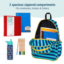 Wildkin 15-inch Kids Backpack – Durable, Padded, Adjustable for School & Travel - Blue Stripes by TinyTreasures Baby Boutique