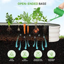 Galvanized Raised Garden Bed - 8×2×1ft Planter Raised Beds for Gardening | Oval Metal Garden Planter Box with Safety Edging and Bracing Rods for Vegetables Fruits and Flowers (White) by GreenHaven Gardens
