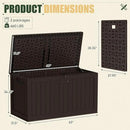JUMMICO 250 Gallon Outdoor Resin Deck Box with Divider, Waterproof Storage Box with Lockable Lid&Side Handles for Garden Tools, Pools Supplies (Brown) by CozyNest Decor