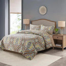 NEWLAKE Cotton Bedspread Quilt Sets-Reversible Patchwork Coverlet Set, European Paisley Blossom Pattern, King Size by CozyNest Decor
