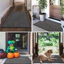 Mibao Front Door Mat, Dirt Trapper Welcome Mat for Outdoor Indoor, Non-Slip Waterproof Doormat, Durable Machine Washable Low Profile Entry Rug for Back Door Outside Patio Porch, 30" x 18", Grey by CozyNest Decor