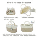 Large Baby Diaper Caddy Organizer for Girl Boy Rope Nursery Storage Bin Basket Portable Holder Tote Bag for Changing Table Car Travel Baby Shower Gifts Newborn Registry Must Haves White and Brown by TinyTreasures Baby Boutique