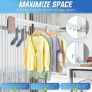 Clothes Drying Rack Wall Mounted, Retractable Space-Saving Foldable Laundry Drying Rack for Indoor & Outdoor Use - Laundry Rooms, Bathroom & Balconies,Includes 10 Clothespins(White) by CozyNest Decor