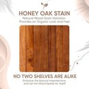 Homeforia 24inch Oak Floating Shelf for Wall, High End Solid Real Wood 24 inches Long Floating Shelves for Bathroom, Honey Oak Wooden Floating Shelves, Heavy Duty Bracket, 24 X 6.5 X 1.75 in, Set of 3 by CozyNest Decor