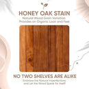 Homeforia 12 inch Oak Floating Shelf, High End Solid Real Wood 12inch Small Floating Shelves for Wall Mounted, Honey Oak Wooden 12in Floating Shelves, Heavy Duty Bracket, 12 X 6.5 X 1.75 in, Set of 4 by CozyNest Decor
