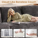 Cloud Sectional Couches for Living Room,G Shaped Modular Sofas No Assembly,135x133 Inches Plush Corduroy Oversized Floor Couch Set with Deep Seat Chaise,Grey by CozyNest Decor