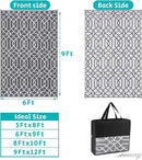 HEBE Outdoor Rug Waterproof 6x9, Reversible Plastic Straw Rug RV Camping Rug, Indoor Outdoor Patio Mat Clearance, Outside Carpet for Porch,Deck,Camper,Balcony,Backyard,Picnic by GreenHaven Gardens
