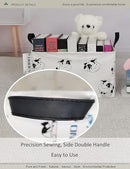 Rectangular Folding Laundry Basket,Canvas Basket,Nersury Hamper,Suitable for Children,Office,Bedroom,Clothes,Toys Storage (REC Cow), 14.9’’L ×10.2’’W×9.05’’H inches by TinyTreasures Baby Boutique
