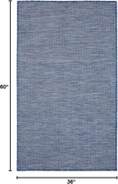 Nourison Positano Indoor/Outdoor Navy Blue 3' x 5' Area Rug, Easy Cleaning, Non Shedding, Bed Room, Living Room, Dining Room, Backyard, Deck, Patio (3x5) by CozyNest Decor