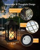 Homemory Solar Lanterns Outdoor Waterproof Hanging with Flickering Flameless Candles, 2 Pack Garden Outdoor Lantern Decorative for Patio Front Porch Backyard Balcony Cabin Outside (Bronze) by CozyNest Decor