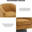 Swivel Barrel Accent Chair, Modern Round Corduroy Fabric Arm Chair for Living Room, Bedroom, Comfy Club Reading Chairs for Adults, Corduroy Orange, Set of 2 by CozyNest Decor
