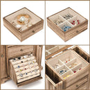 Jewelry Box for Women, Rustic Wooden Jewelry Boxes & Organizers with Mirror, 4 Layer Jewelry Organizer Box Display for Rings Earrings Necklaces Bracelets (Rustic Brown) by TinyTreasures Baby Boutique