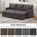 EBELLO Convertible Sleeper Sofa 3 in 1, Faux Leather Modern L-Shaped Couches for Living Room, Pull Out Sectional Futon Sofa Bed with Storage Space, USB Ports and Cup Holders for Bedroom by CozyNest Decor