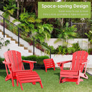 GREENVINES Adirondack-Ottoman | Set of 4 | HDPE Plastic | Outdoor Footrest | All Weather | Foot Rest | Foot Stool | Red | for Adirondack Chair | for Patio Backyard Pool by CozyNest Decor