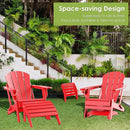 GREENVINES Adirondack-Ottoman | HDPE Plastic | Outdoor Footrest | All Weather | Foot Rest | Foot Stool | Red | for Adirondack Chair | for Patio Backyard Pool by CozyNest Decor