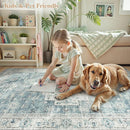 LIVEBOX Washable 2.5x8 Runner Rugs for Entryway Bathroom, Boho Kitchen Floor Mats Long Rug Runners for Hallways Non Slip, Farmhouse Low-Pile Carpet Runners for Laundry Room, Blue by TinyTreasures Baby Boutique