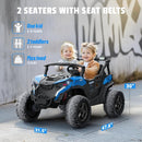 24V 2 Seater Ride on Car Truck, 4x200W, EVA Tires, 4WD/2WD, Remote Control, Rainbow Lights, Shock Absorbers, Bluetooth, Ride On UTV Toy for Kids Ages 3-8, Blue by TinyTreasures Baby Boutique