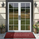 Yimobra Welcome Front Door Mat Outdoor, Heavy Duty Sturdy Non Slip Doormats, Rubber Backing, Low-Profile Entrance Rugs, Absorbent Resist Dirt, Easy Clean Patio Garage Floor Mats, 60X36 Inch, Wine Red by CozyNest Decor