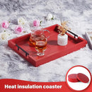 Coffee Table Decorative Serving Tray - 17x13 Inch Wood Tray with 4 Wooden Coasters - Ideal for Ottoman, Breakfast by CozyNest Decor