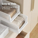 5 Pack Stackable Plastic Storage Basket Closet Organizer Bin Foldable Clothes Organizer Storage Drawer Shelf Container for Living Room Bathroom Kitchen Office (5L) by CozyNest Decor