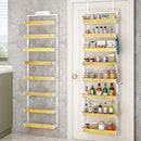 bukfen Over the Door Pantry Organizer 8-Tier Adjustable Basket Kitchen Pantry Door Organization and Storage, 2 in 1 Wall Mount or Hanging Heavy-Duty Metal Hanging Kitchen Spice Rack by CozyNest Decor