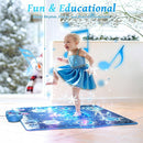 Dance Mat, Ice and Snow 6-Button Princess Dance Mat for Kids Ages 4-8, Bluetooth Music Control, 13 Built-in Music, 6 Game Modes, 3-10 Year Old Girl Gifts by TinyTreasures Baby Boutique