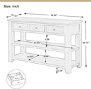 Farmhouse Wood Entryway Console Table 48-Inch Modern Sofa Entry Table with Drawers and Storage Shelves for Entrance Living Room (Antique White) by CozyNest Decor