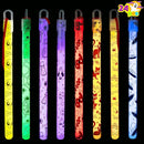 JOYIN 24 Pcs Halloween Glow Stick Hanging Wands in 8 Different Pattern Designs and 6 Colors for Kids Party Favors, Halloween Party Supplies, Glow in the Dark, Goodies Bags Fillers, Non Candy Treats by TinyTreasures Baby Boutique